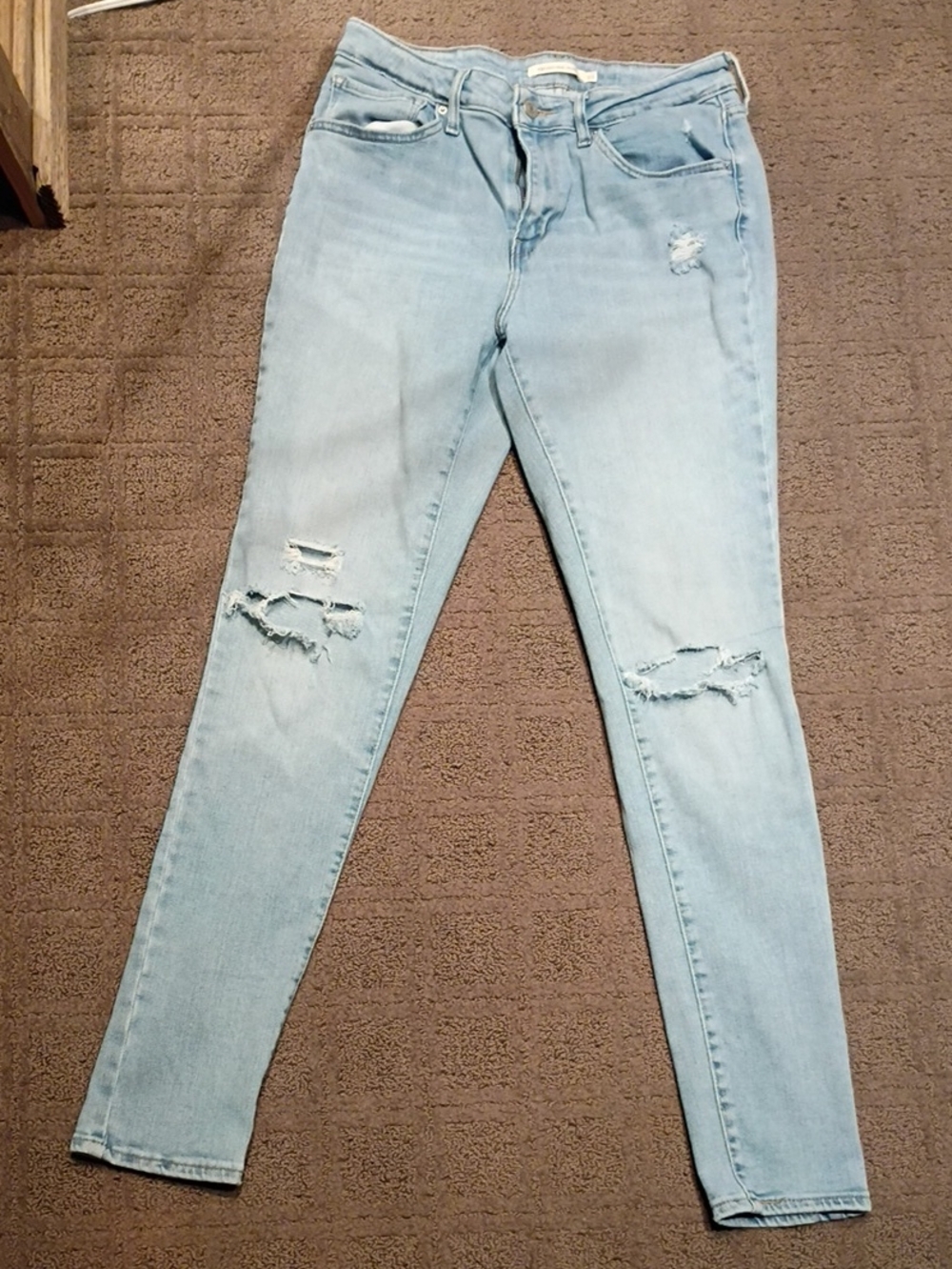 Signature by Levi Strauss Light Blue Distressed Skinny Jeans